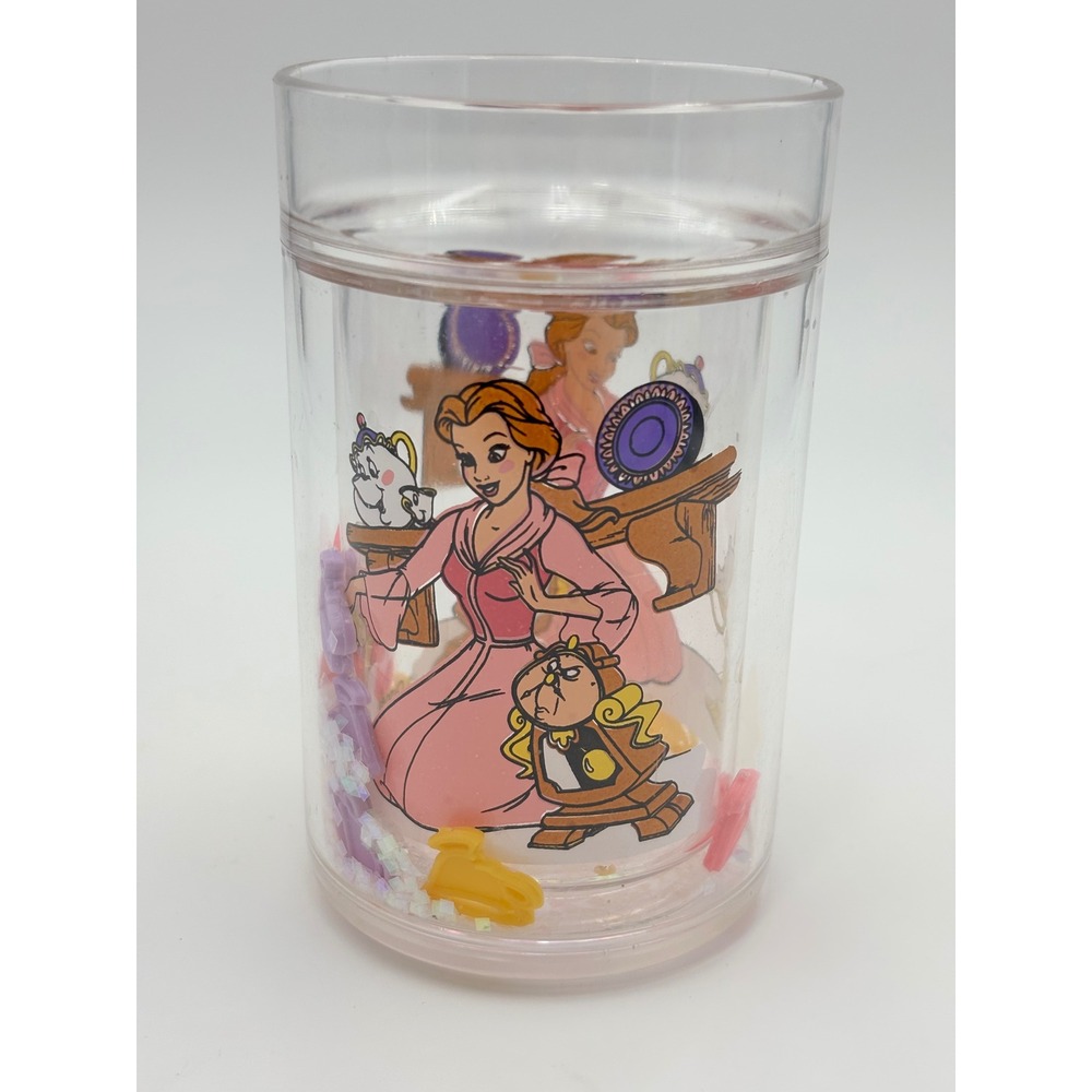 Vintage Disney The Lion King Simba Nala Glitter Liquid Motion Tumbler Cup 90s